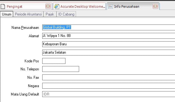 Cara Mengedit Info Perusahaan di Accurate 5