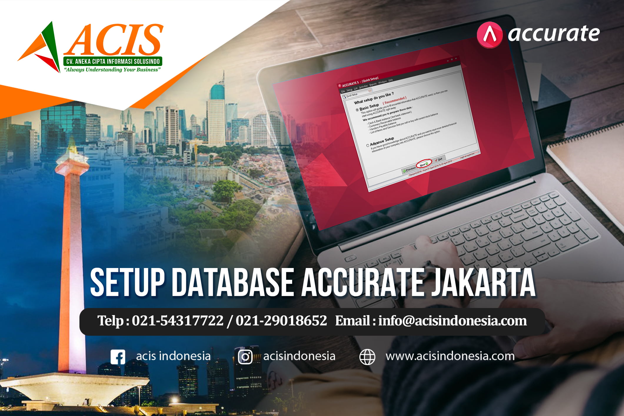 setup database accurate jakarta