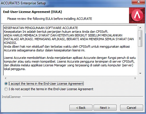 cara install accurate 5