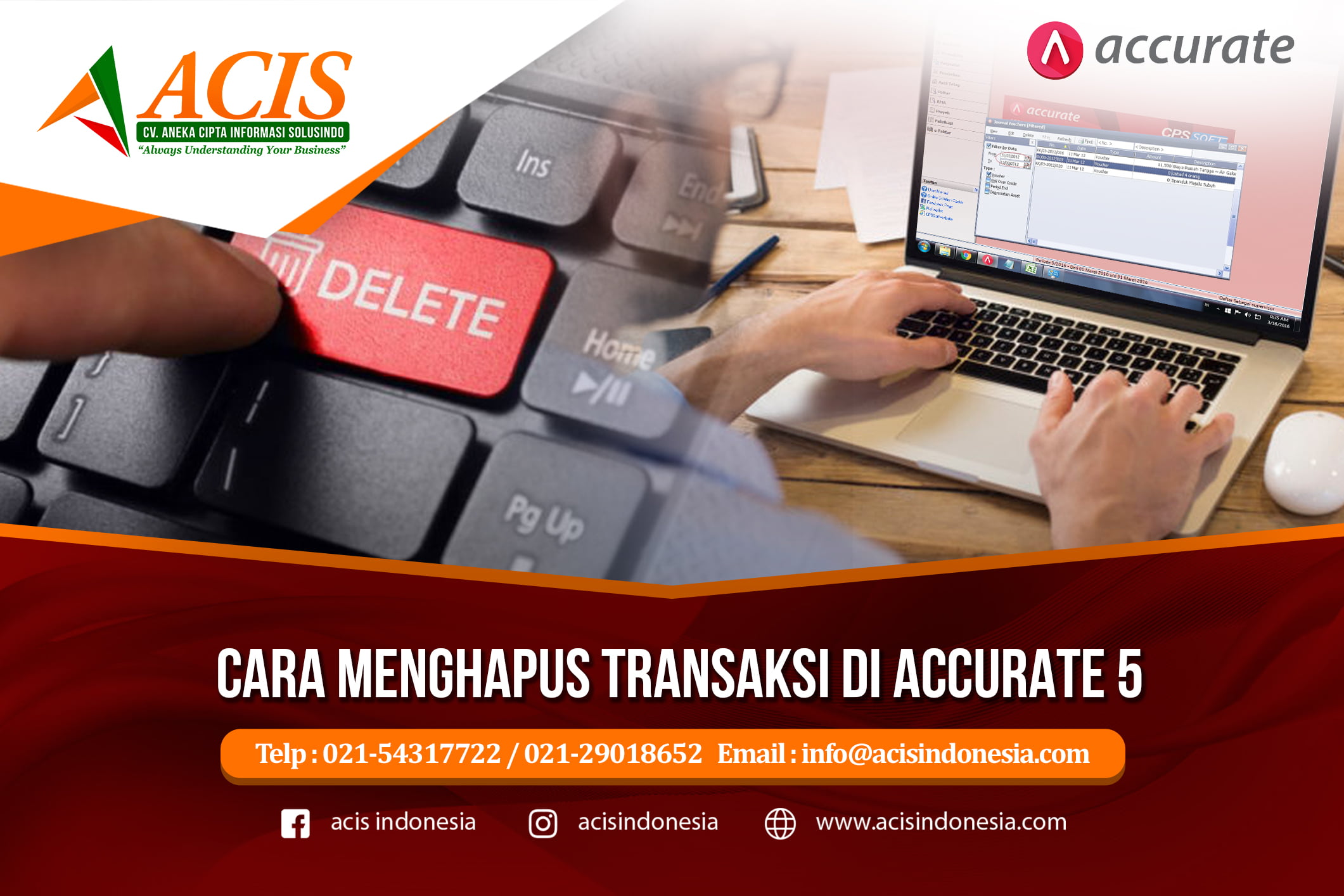 Cara menghapus transaksi di accurate