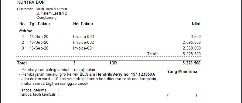 Cara Menampilkan Form Kontra Bon Di Accurate
